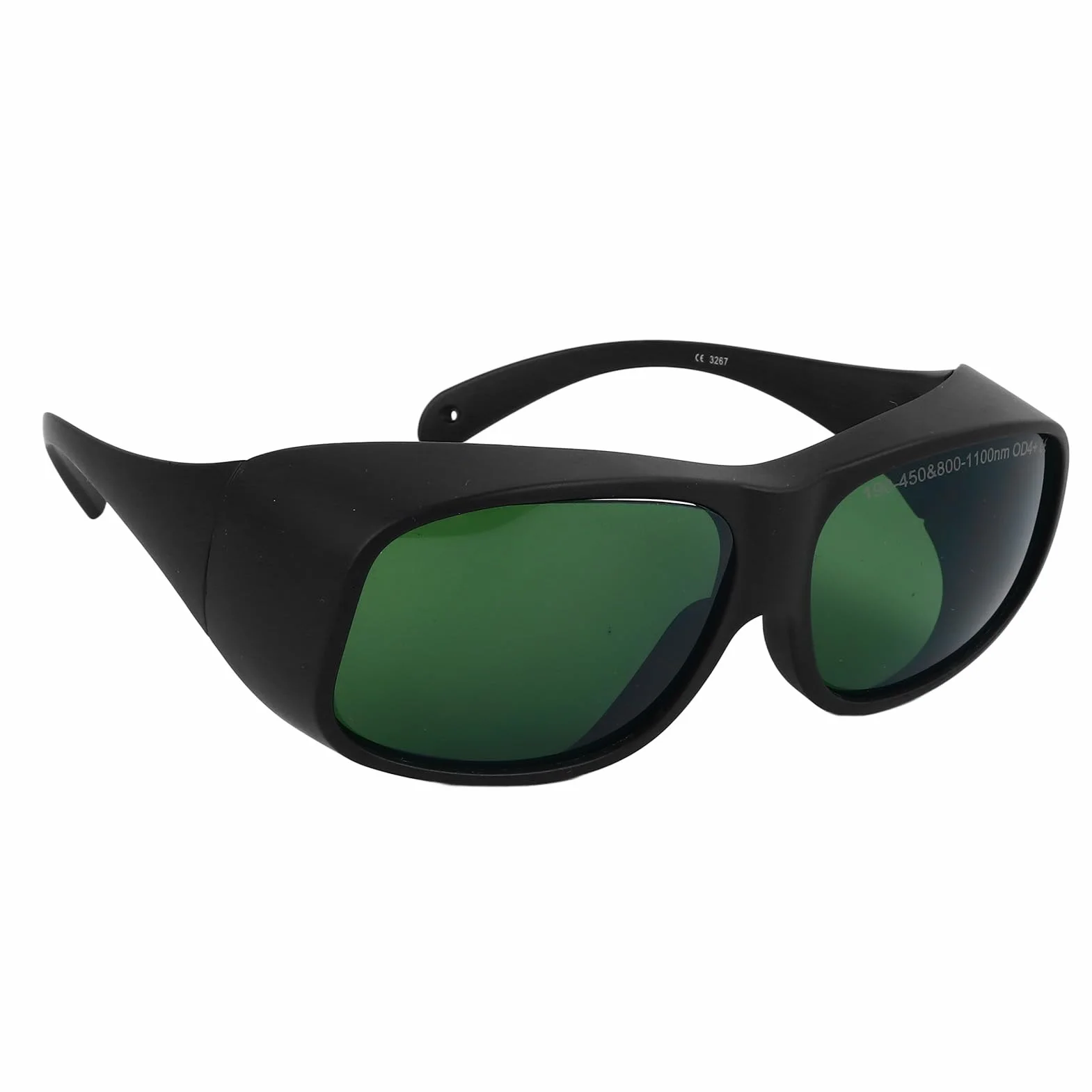 Qqmora Laserowe Okulary Ochronne 1064nm Wysoka przepuszczalność Antylaserowa Ochrona Oczu dla Urządzenia OPT Beauty TR90 Materiał Czarna Ramka Zielona Soczewka OD4, do Zabiegów Upiększających
