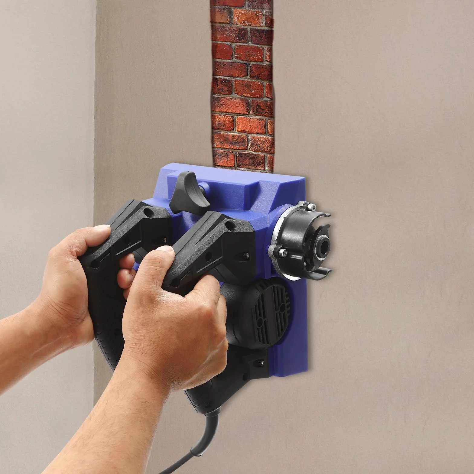 Elektryczna strug ścienny, 1300 W, 4000 obr./min, szlifierka do betonu, frezarka do betonu, regulowana głębokość 1-4 mm, elektryczna strugarka ścienna, maksymalna szerokość cięcia 15 cm, do ścian