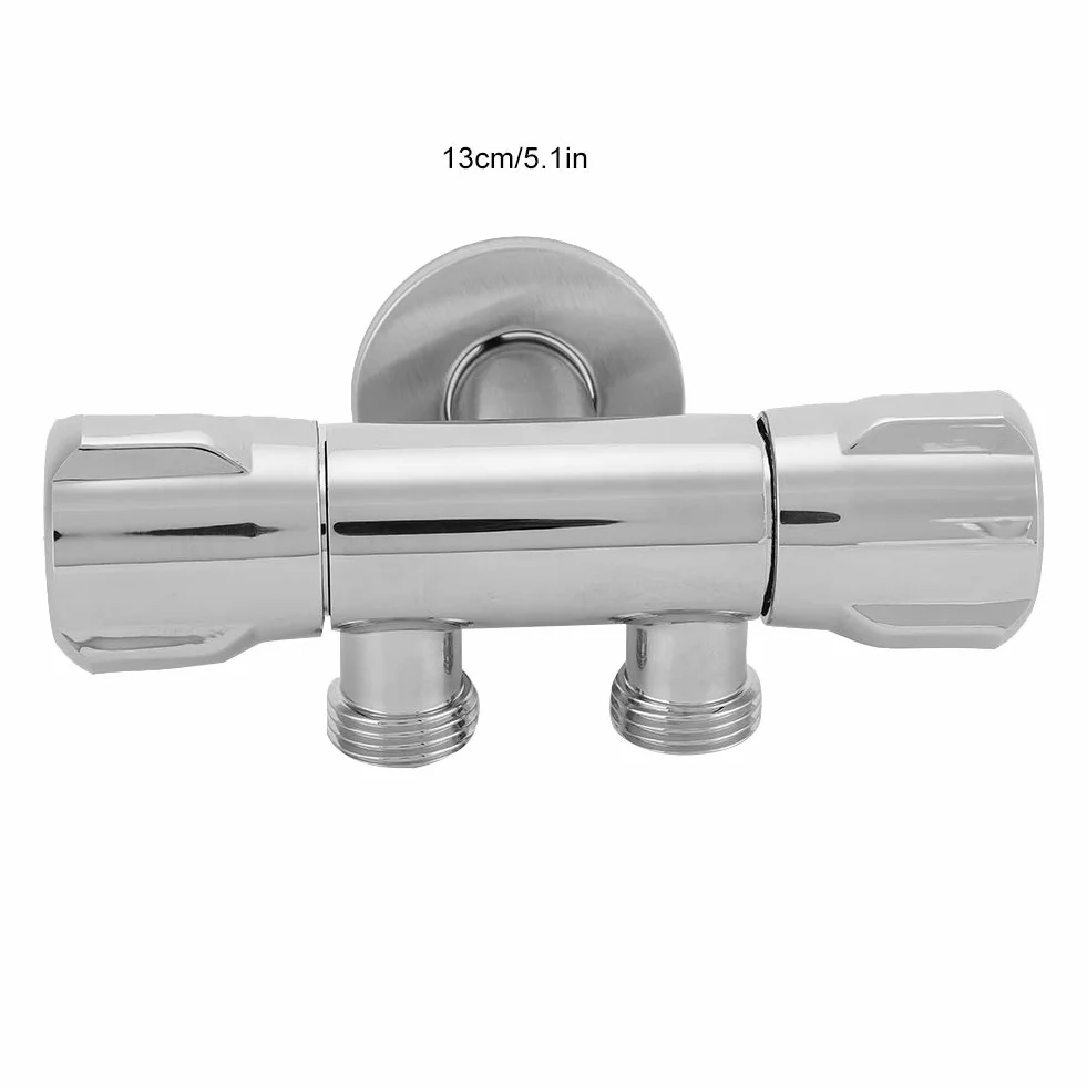 Viagasafamido Zawór Kątowy Bidet Toaletowy Miedziany Podwójny Przełącznik G1/2 Bateria Natryskowa Akcesoria Łazienkowe Zawór Wyjściowy