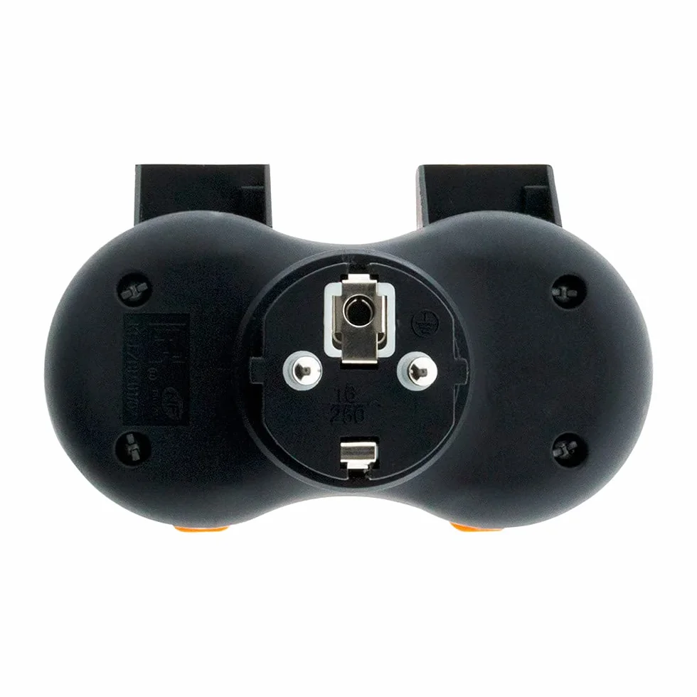 Zenitech - Gniazdo zewnętrzne wodoodporne IP44 2P+T z uchwytem - Pomarańczowe
