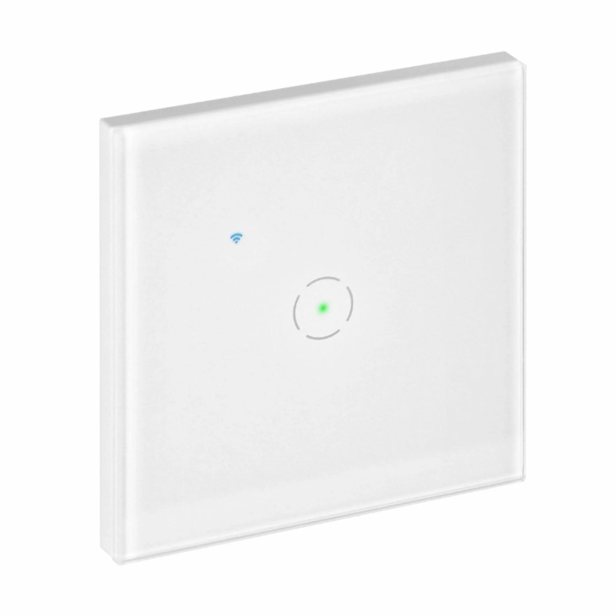 Włącznik Podtynkowy Pojedynczy Zdalne Sterowanie Oświetleniem Wifi Aplikacja Tuya Smart Szklany Panel Dotykowy Podświetlenie Nocne LED (biały)