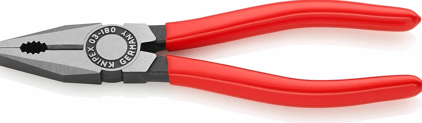 KNIPEX Szczypce uniwersalne w opakowaniu z zawieszką z tworzywa sztucznego, powlekane 180 mm, 03 01 180 SB