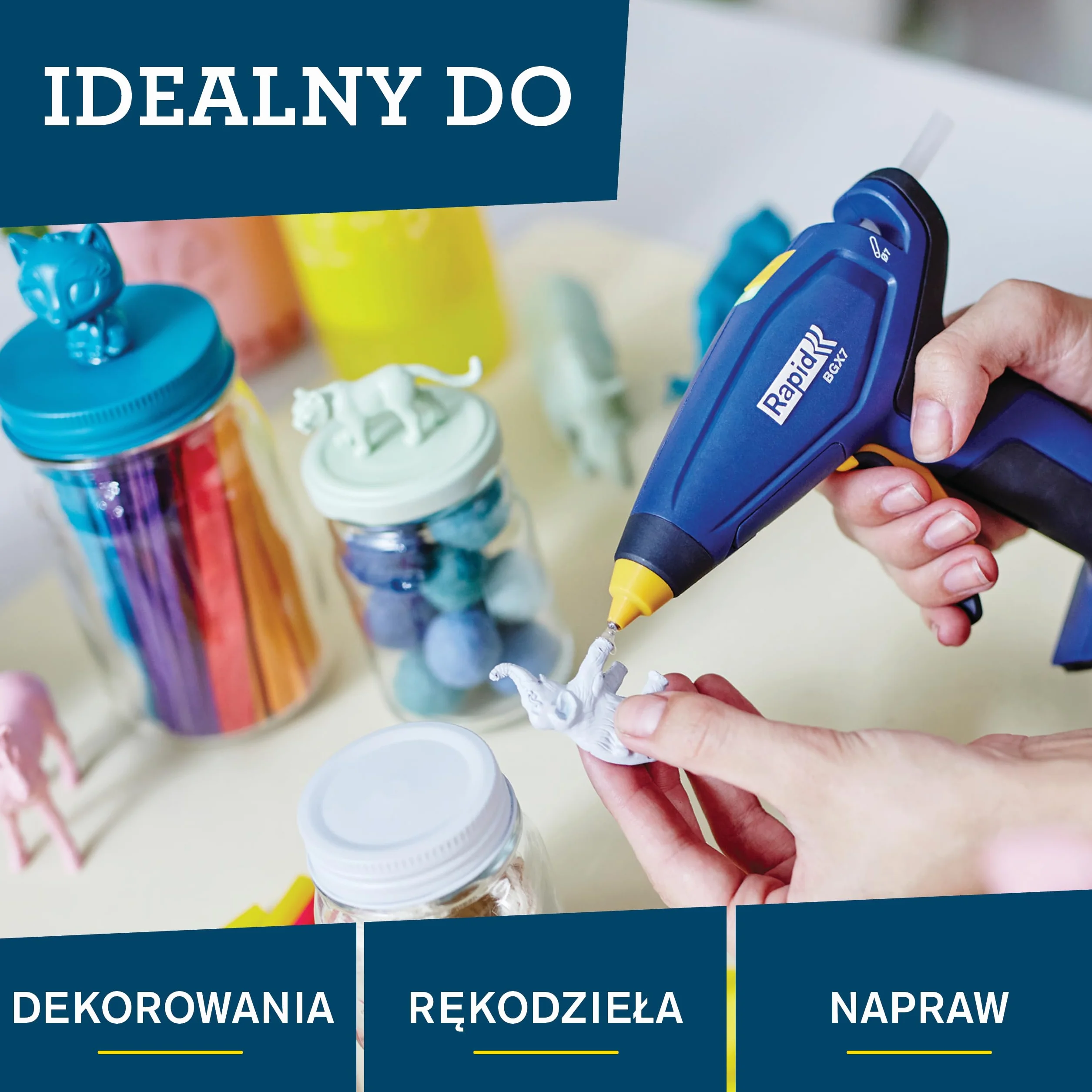 RAPID Sztyfty do Klejenia na Gorąco 7mm - Ø7 x 100mm, Przezroczysty Klej do Pistoletu do Prac Artystycznych, Rzemieślniczych i Drobnych Napraw, 100 szt., Bez rozpuszczalników, Opak. 380g,Bez Pistoletu