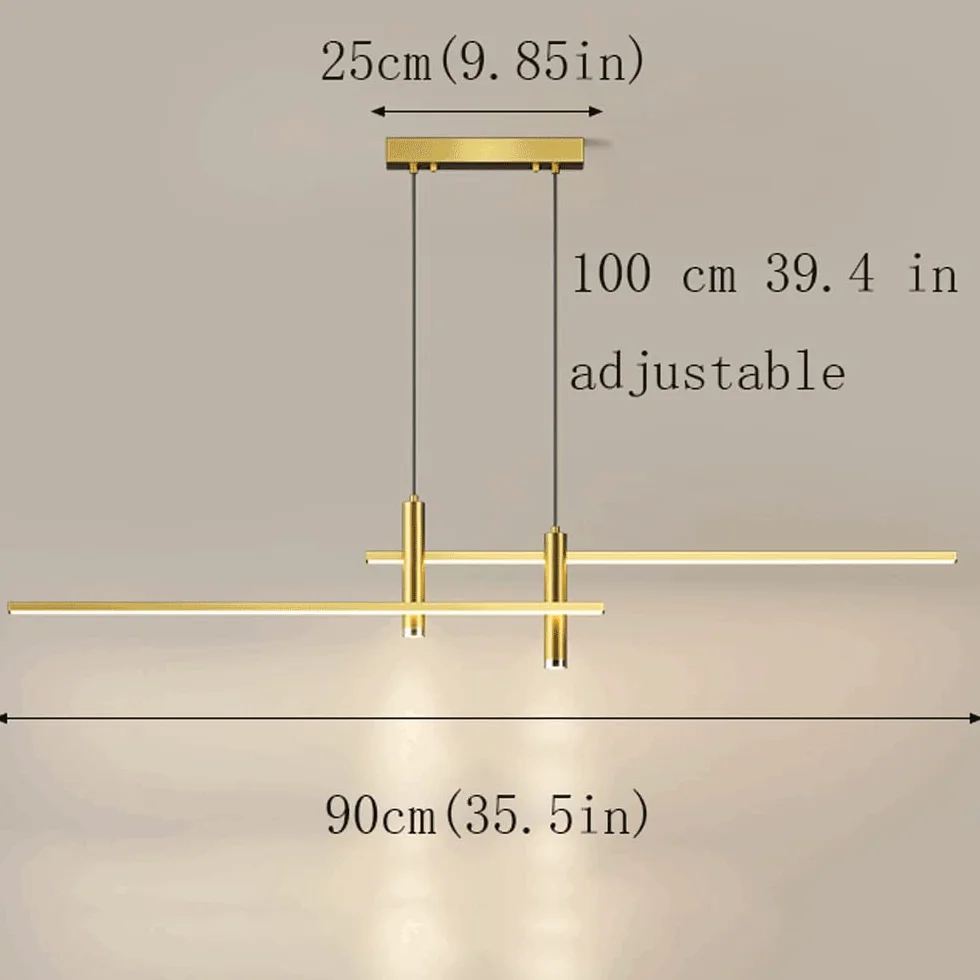 Nowoczesny minimalistyczny żyrandol do jadalni z reflektorem LED, regulowana lampa wisząca z metalowym paskiem, lampa sufitowa, regulowane oświetlenie wewnętrzne, lampy -BA