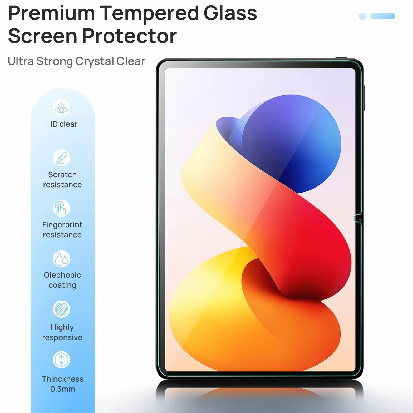 Gerutek Zestaw 2 ochraniaczy ekranu do Xiaomi Redmi Pad 2 Pro/Redmi Pad Pro/Xiaomi Poco Pad 12,1 cala 2024, twardość 9H, odporne na zarysowania, szkło hartowane HD, przezroczyste, odporne na