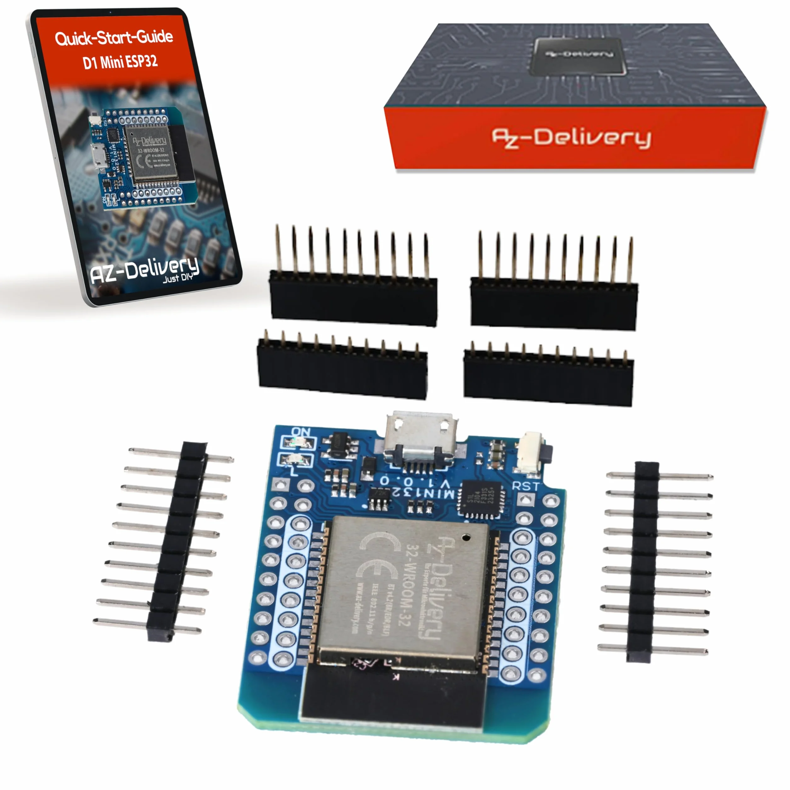 AZDelivery ESP32 D1 Mini NodeMCU WiFi Bluetooth Moduł Rozwojowy Arduino
