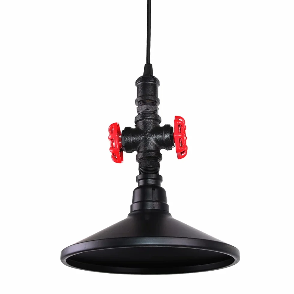 iDEGU Lampa wisząca przemysłowa, żyrandol sufitowy, styl art deco, do kawiarni, baru, restauracji, kuchni (styl kapelusza - czarny)