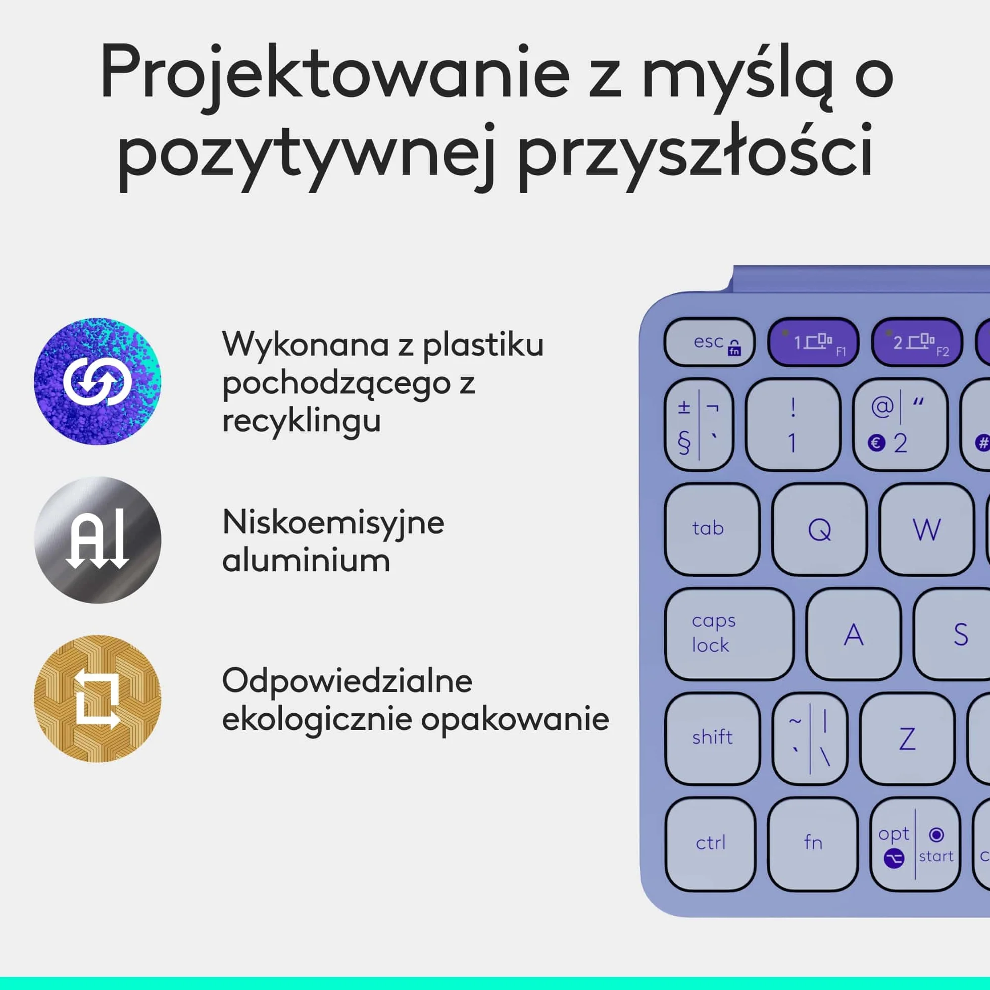 Logitech Keys-To-Go 2, przenośna klawiatura Bluetooth do tabletu z wbudowaną osłoną, smukła, bezprzewodowa do systemów Windows, Android, Linux, iPad, iPhone, Mac, Apple TV, QWERTY US INT'L - Liliowy