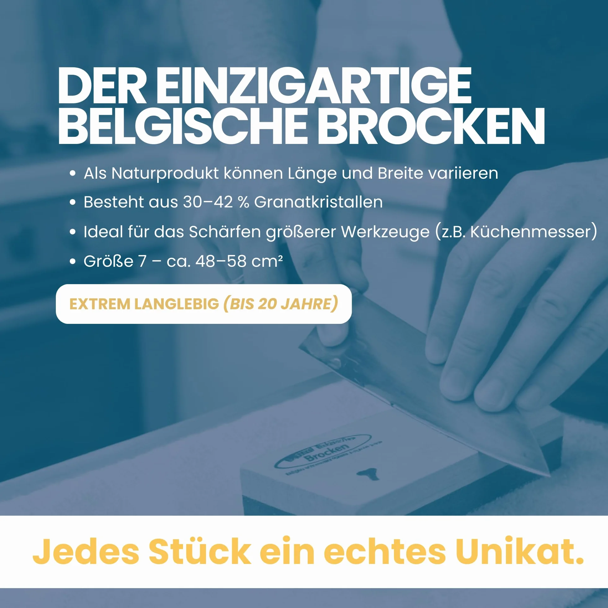 REMOS Żółty Belgijski Kamień Szlifierski Brocken - Nr. 8 Rozmiar 58-70 cm²