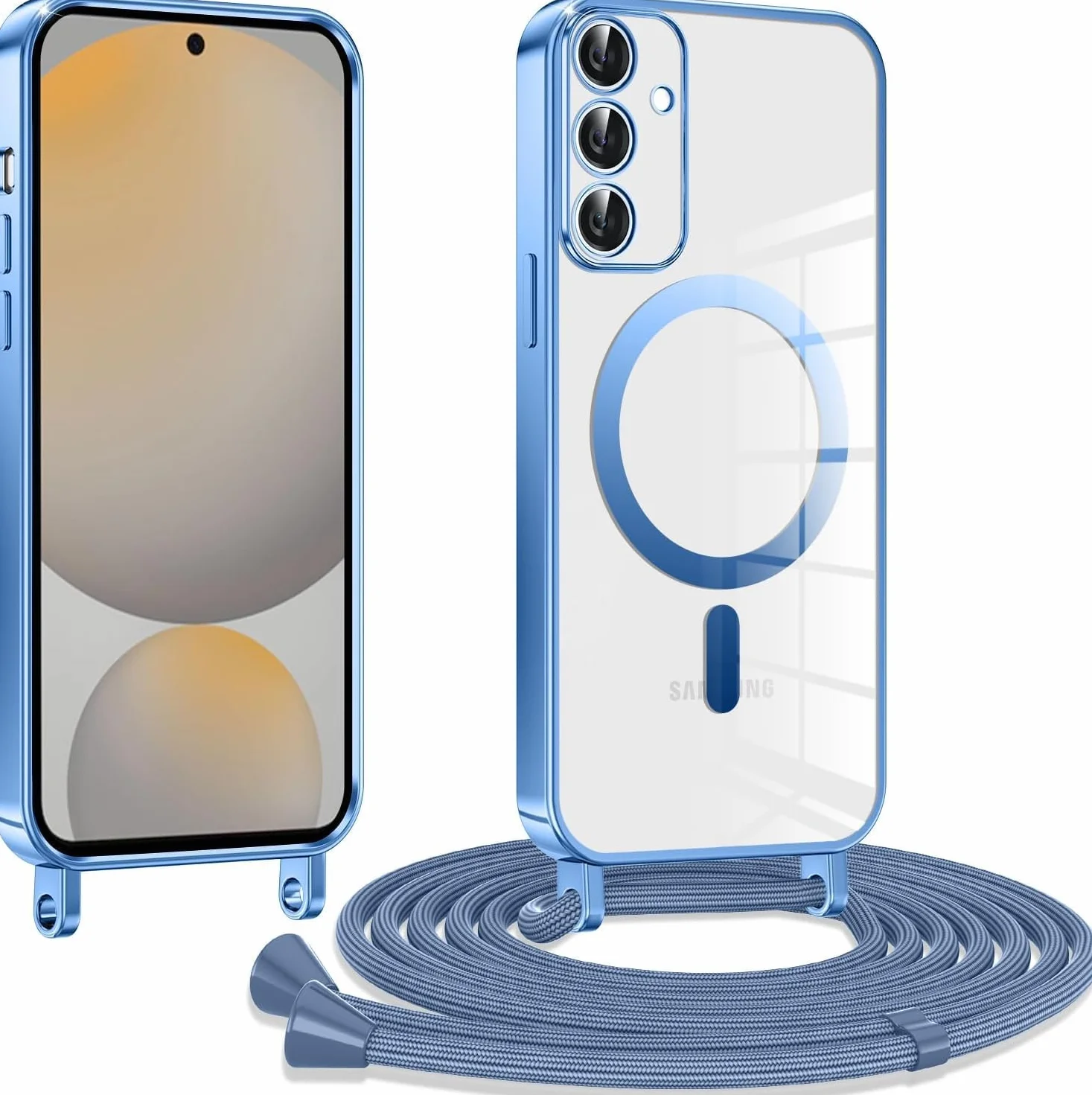 CaseLover Magnetyczne etui ochronne Samsung Galaxy A57 5G, przezroczyste silikonowe ze smyczką