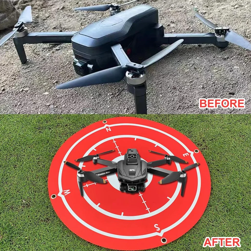 Podkładka do lądowania dronów, składane podkładki do lądowania, składana platforma lądowania, akcesoria do drona, szybkie tworzenie odpowiedniego miejsca lądowania, średnica 60 cm, czerwona