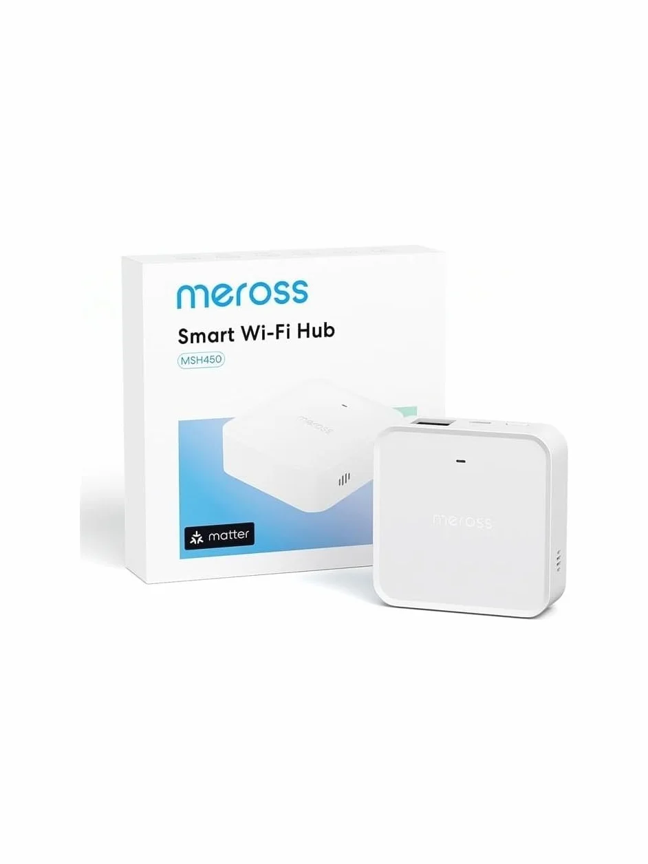 Meross Matter Hub 110 dB MSH450 (2,4 GHz WiFi i port sieci fizycznej), inteligentny mostek do systemu alarmowego, obsługuje 32 urządzenia Mersso, kompatybilny z Apple Home, Alexa, Google Home