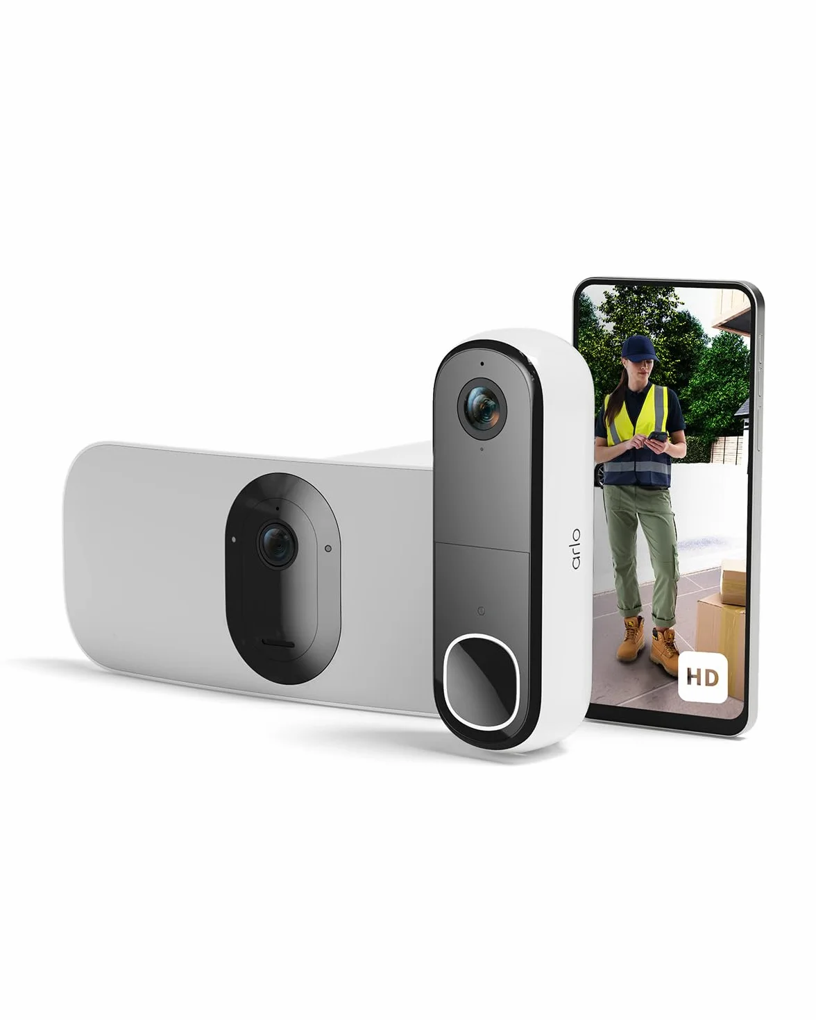 Arlo Kamera Floodlight i Wideodomofon HD: 2K HDR, noc w kolorze, syrena alarmowa, do 3000 lm, rozmowa dwukierunkowa, bezpłatny okres próbny Arlo Secure