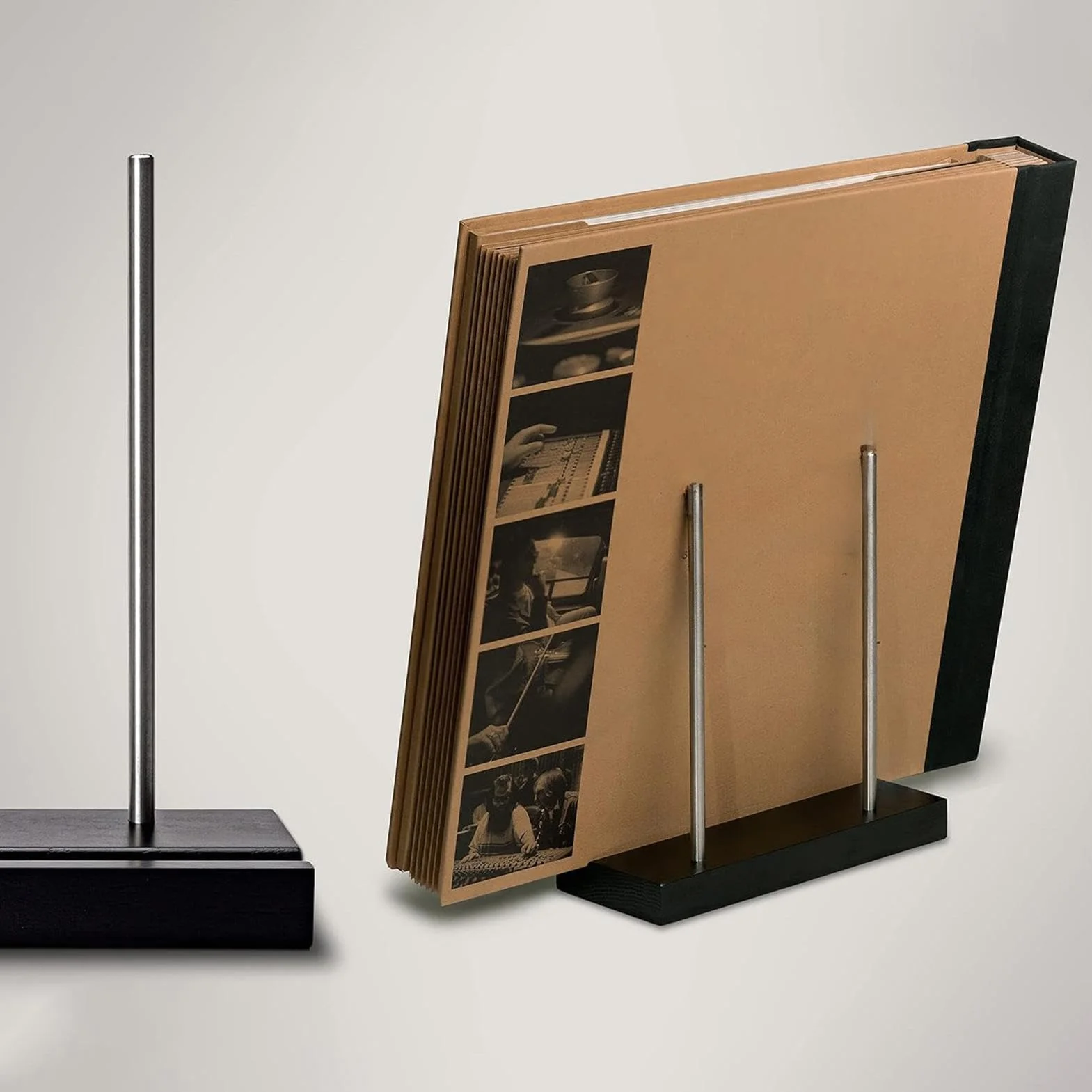 Solid Wood Record Holder Display Shelf for Vinyl Records, Stylish Collection Rack