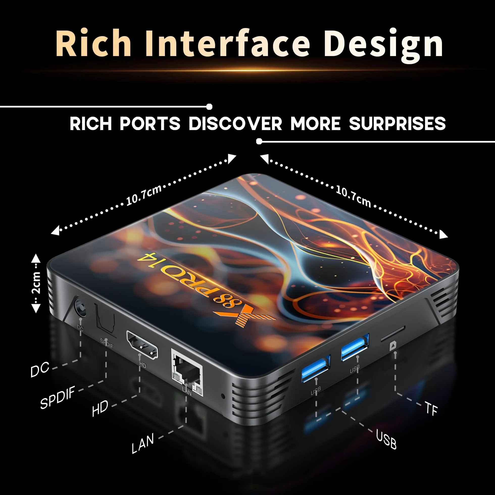 GREVA 8K Android 14.0 TV Box 2025, Android Box 2GB RAM 16GB ROM, Internet TV Box RK3518 Chipset z obsługą 2.4GHz/5.0GHz Dual WiFi6 HDR10 BT5.0 USB3.0 Ethernet LAN 3D HD Smart TV Box Bluetooth