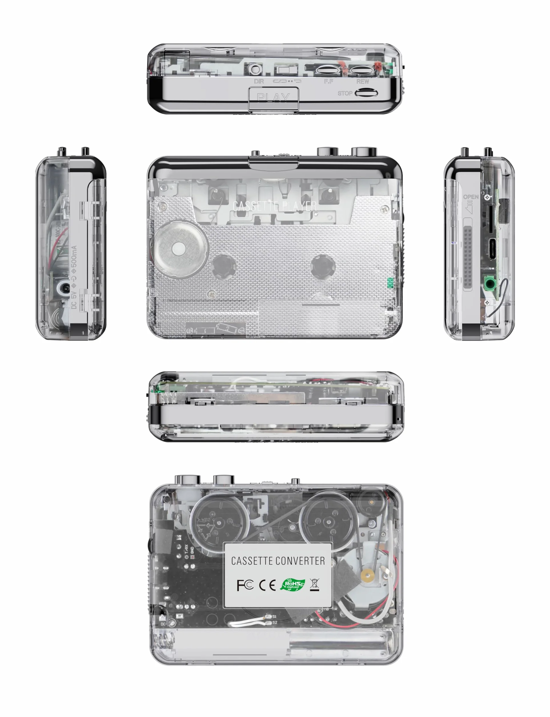 Docooler 218PT magnetofon kasetowy MP3 konwerter PC słuchawki