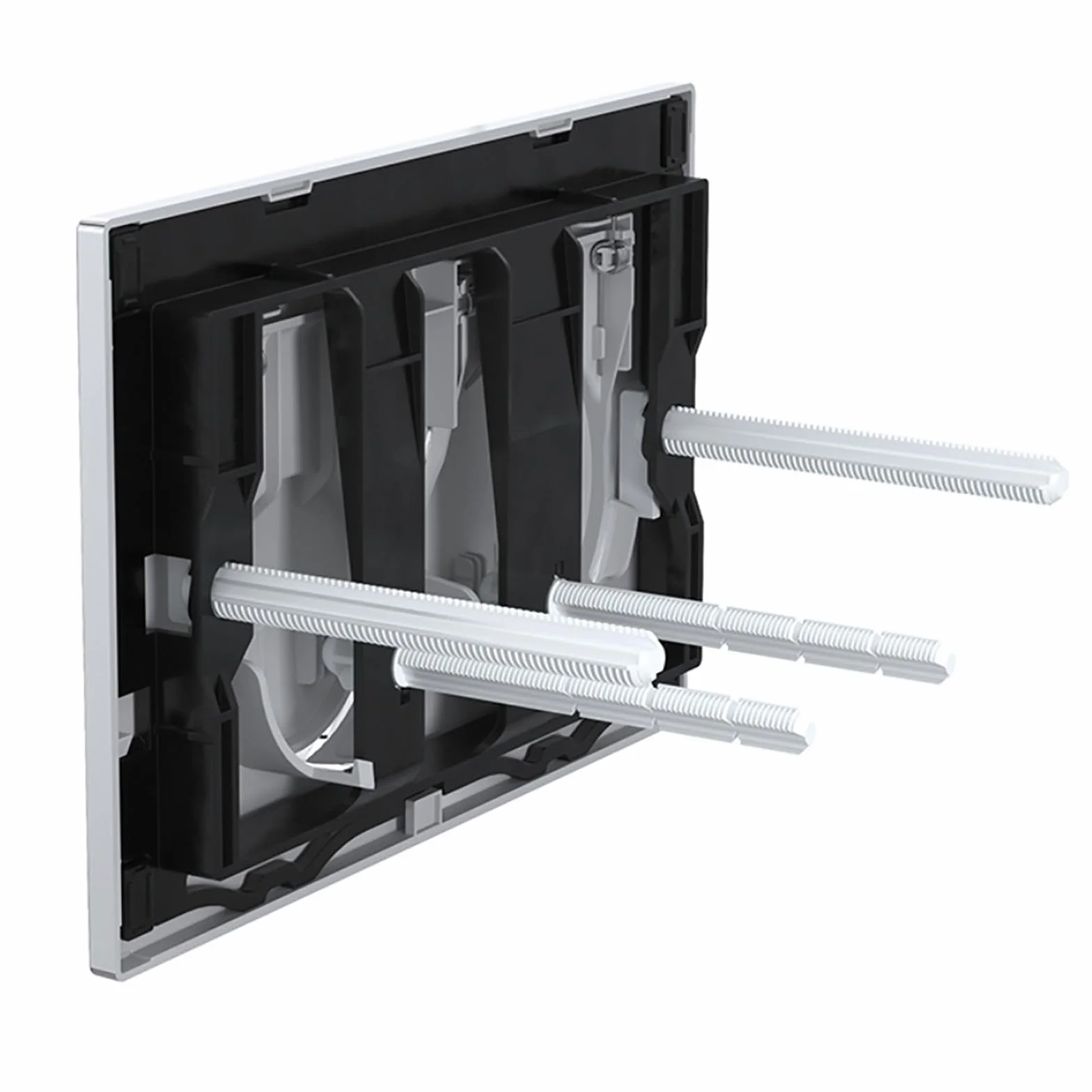 SPARES2GO Luksusowy zestaw spłukiwaczy do ukrytego zbiornika toaletowego Skylo, rama wisząca (chromowany srebrny, 245 mm x 165 mm)