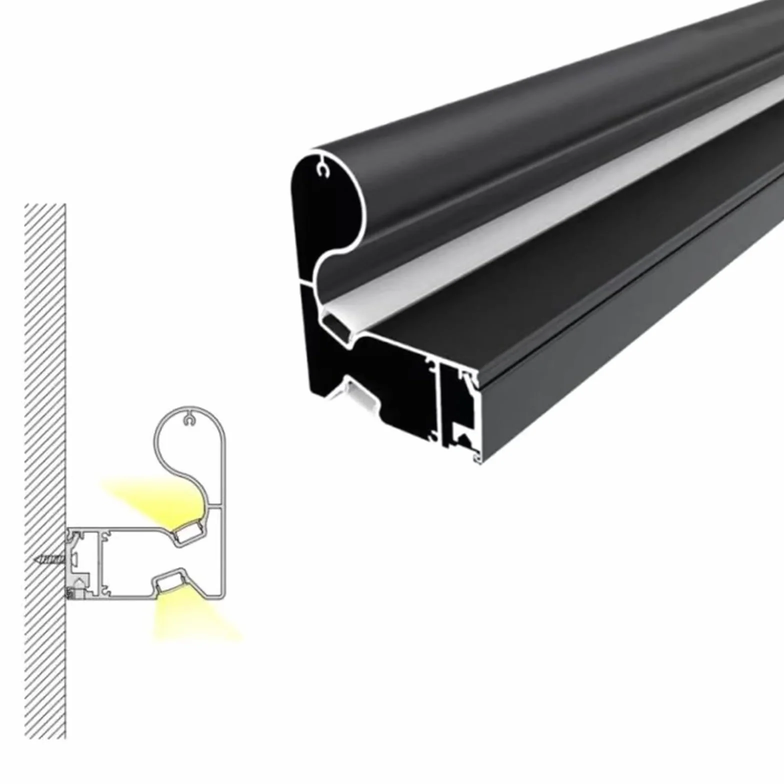 Aluminiowy zestaw schodów LED, balustrada ścienna do lofitów, werandy, chodników, piwnic i żłobków - 290 cm komercyjne rozwiązanie bezpieczeństwa