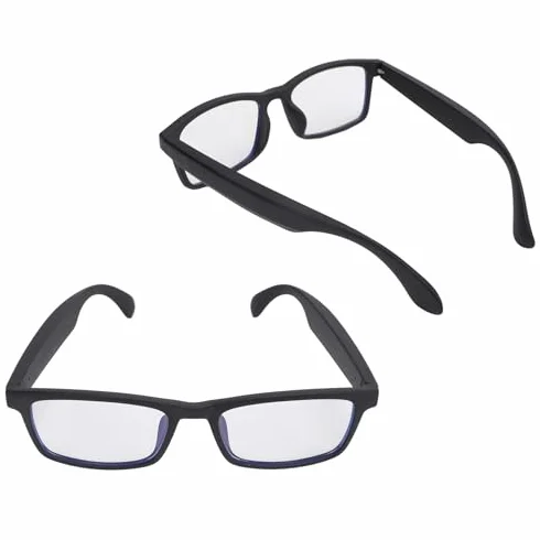 Inteligentne okulary Bluetooth, inteligentne okulary z filtrem światła niebieskiego, inteligentne okulary z otwartym dźwiękiem w uszach z mikrofonem, asystent dotykowy i głosowy, kompatybilne z muzyką