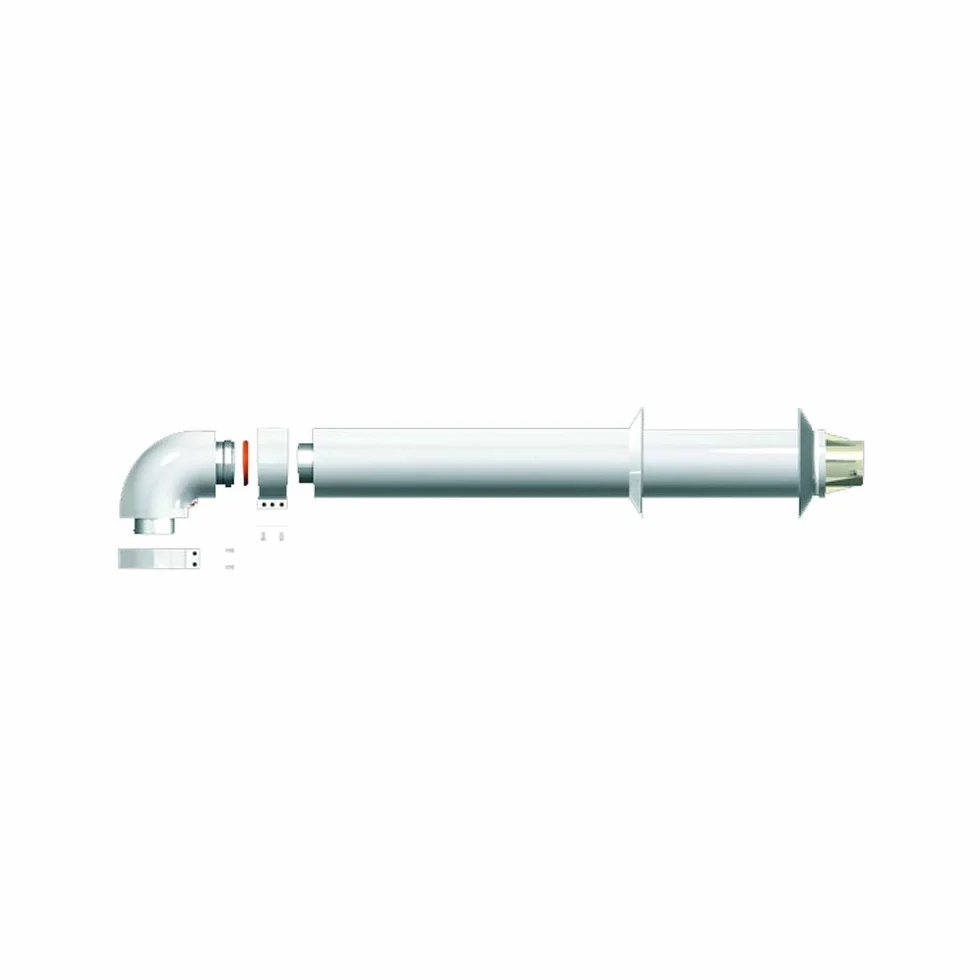 Ariston 3319048 akcesoria do gazowych podgrzewaczy przepływowych Next Evo X Sft, pełne wyjście, poziome, 60/100 mm, z przyłączem analizy, szare