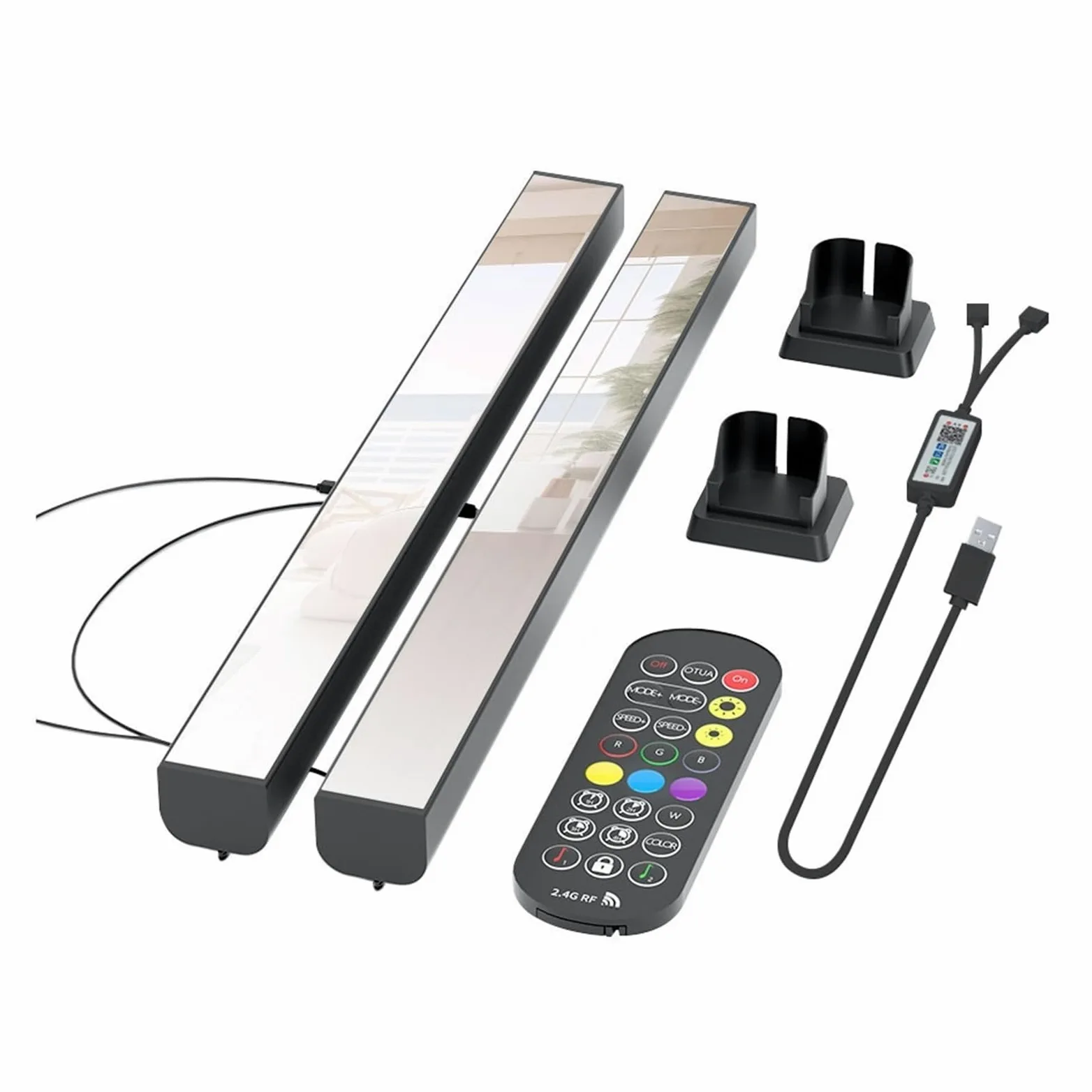 Lampa Stojąca Światło LED RGB Para Wystrój Pokoju Lampa Otchłań Bluetooth Nocne Oświetlenie Otoczenia Pulpit Nastrojowe Do Telewizora Gry Komputerowe Prezent Na Boże Narodzenie(Black)