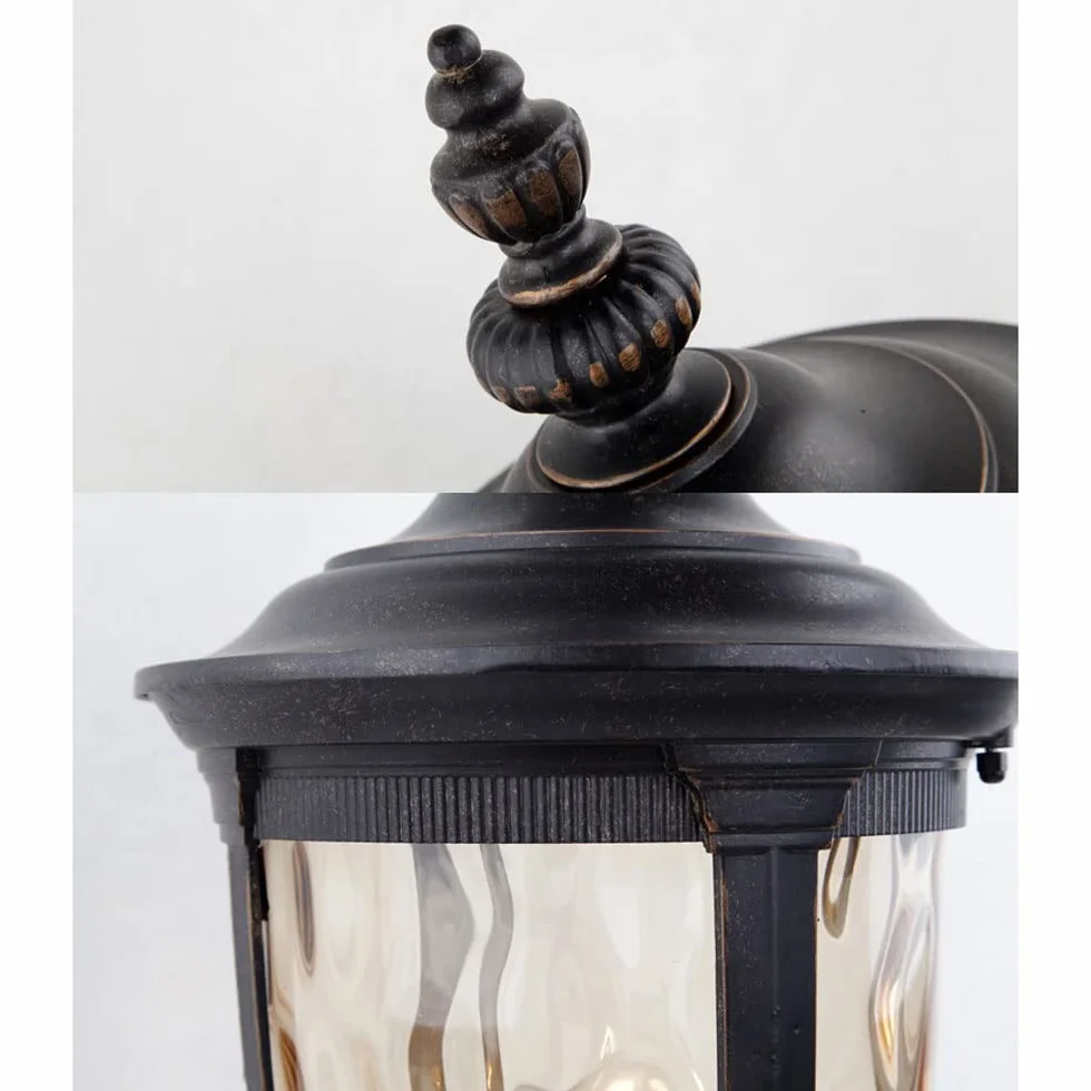 Lampy solarne, Wodoodporna Aluminiowa Obudowa I Szklana Lampa Słupkowa Nowoczesna Ogrodzeniowa(25cm)