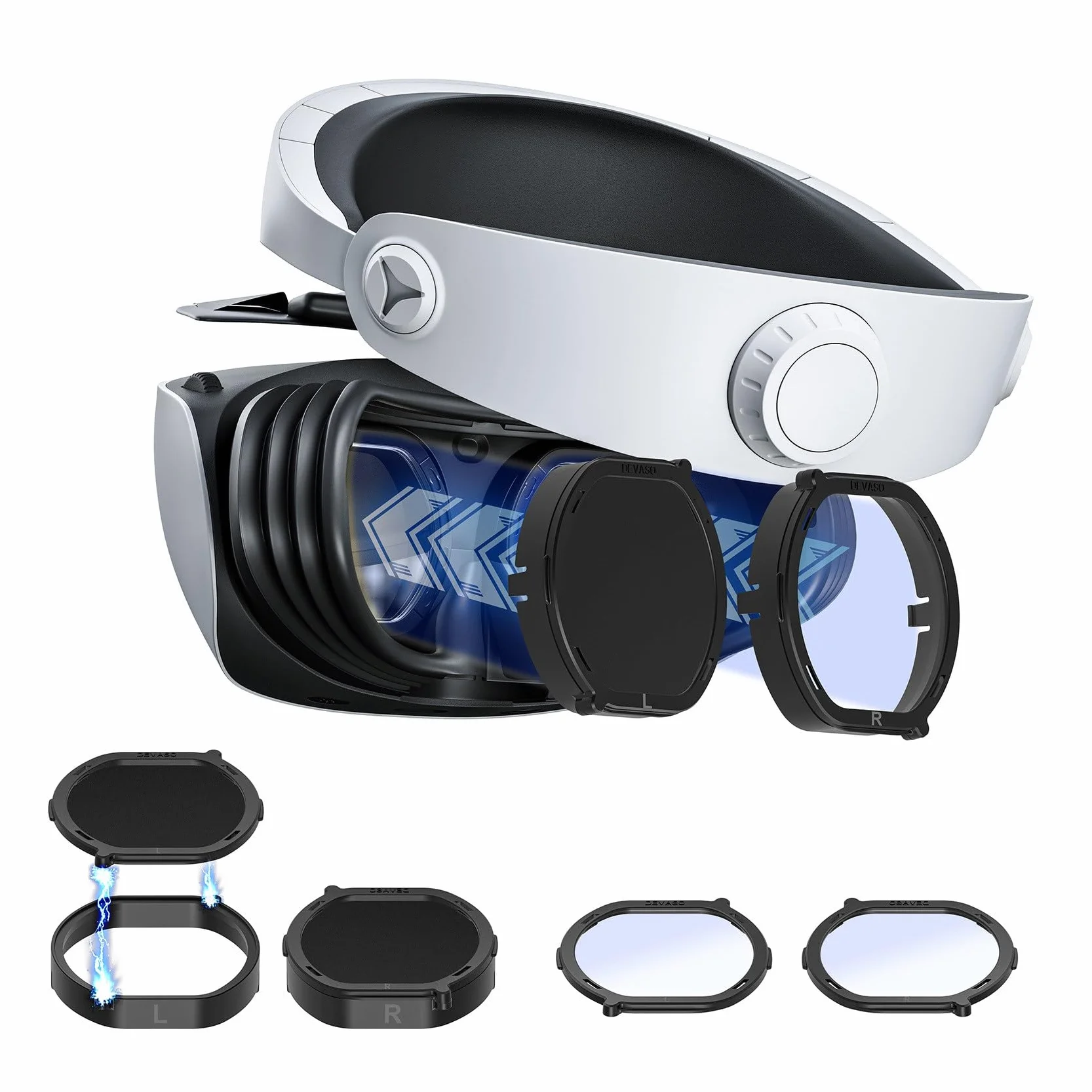 Soczewki z recepturą VR do obiektywu PS VR2, krótkowzroczność okularów antyrefleksyjnych, szybko rozkładana ramka ochronna do zestawu części PSVR2
