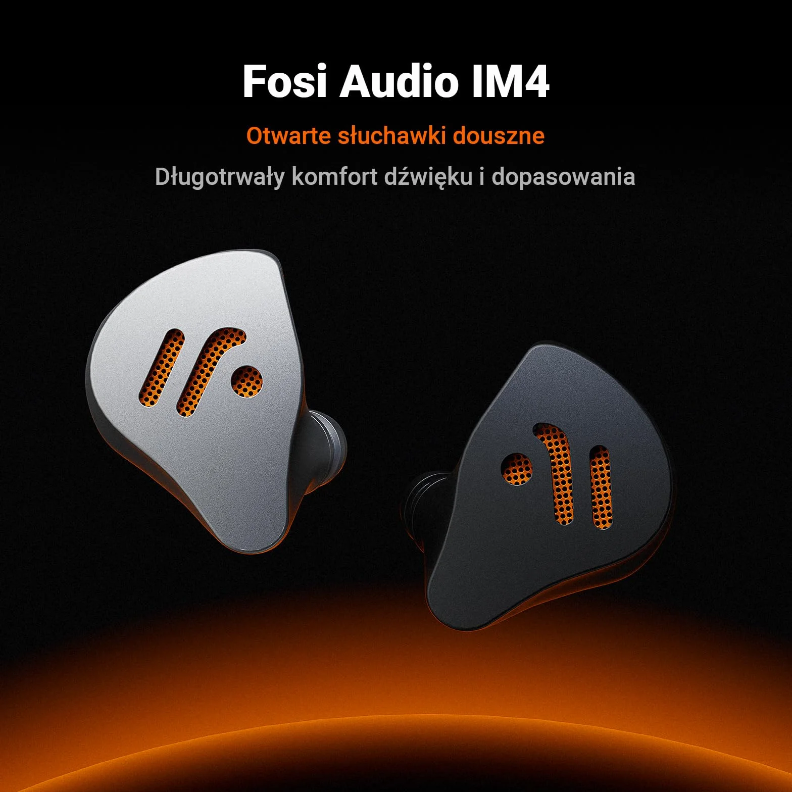 Fosi Audio IM4 Słuchawki Douszne HiFi Otwarty Tył N52 Podwójny Magnes 2-Pin Kabel 3,5 mm Srebrny