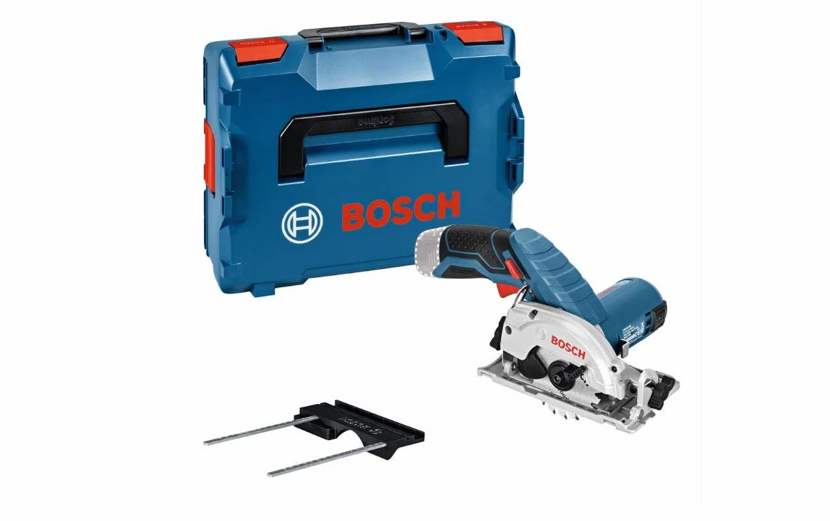 Bosch Professional System profesjonalny 12 V firmy : akumulatorowa pilarka tarczowa GKS 12V-26 (Ø tarczy: 85 mm, bez akumulatorów i ładowarki, walizka L-BOXX 136)