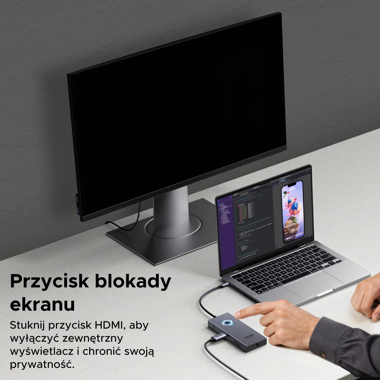 UGREEN Revodok Pro 1091 koncentrator USB C 10 Gbps 4K HDMI Gigabit Ethernet USB 3.2 czytnik kart SD/TF PD 100 W