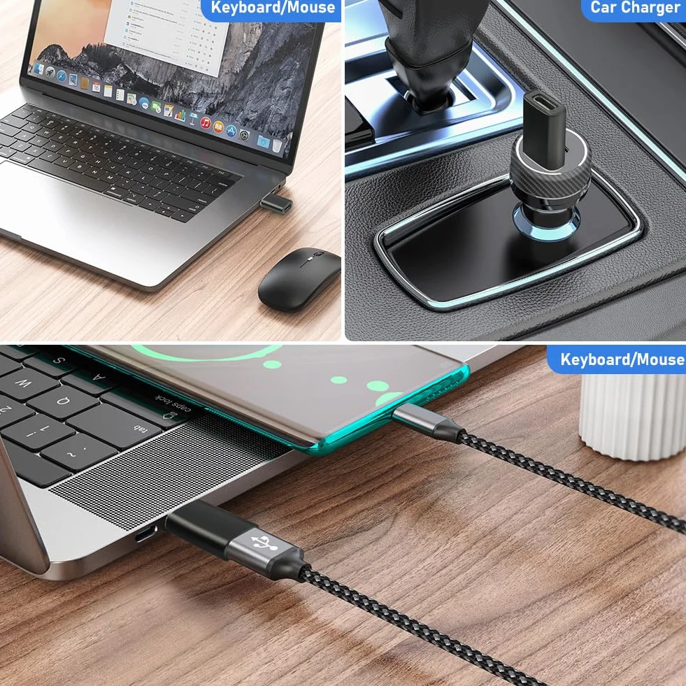 OFFCUP Adapter USB na USB C, konwerter kabla USB C żeński na USB A męski do Apple Watch, iPhone, Samsung Galaxy