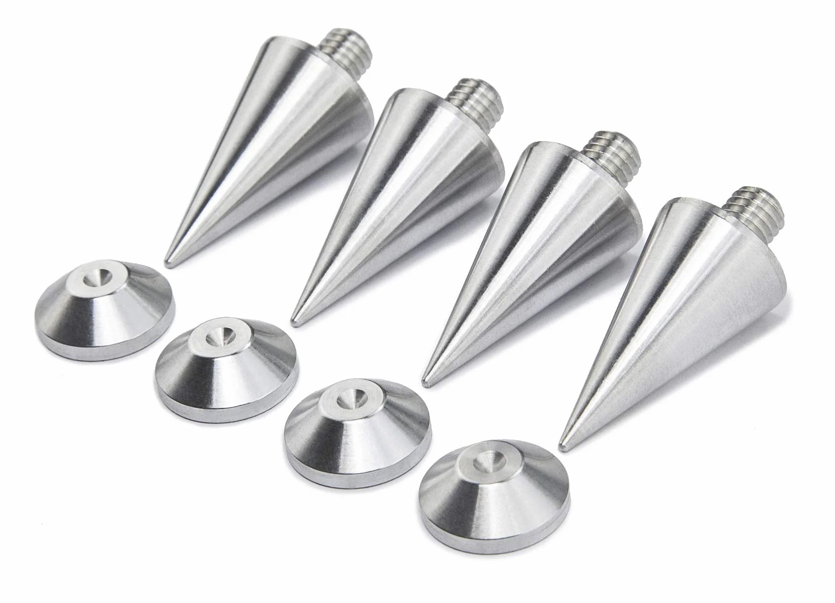 Precisiongeek kolce do kolumn M6 aluminium Ø20 mm stożkowe podkładki głośnikowe odsprzęgające HiFi zestaw 4 sztuk