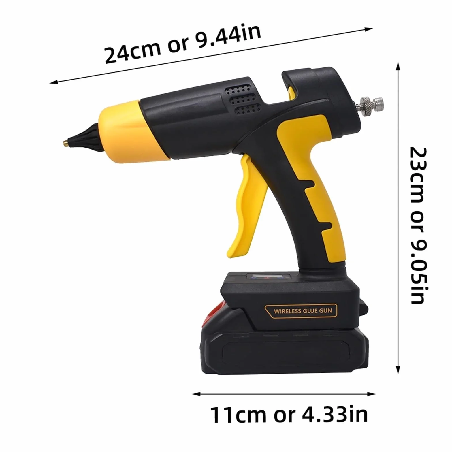 21 V 120 W bezprzewodowy pistolet do klejenia na gorąco z cyfrowym wyświetlaczem termostat wymienna bateria użyj 11 mm kleju w sztyfcie dysza z czystej miedzi Bezwysiłkowe tworzenie(SET-1)