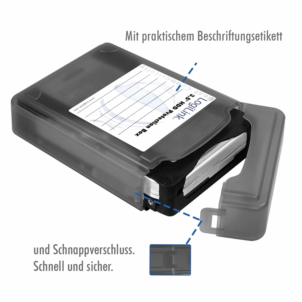 LogiLink UA0133 pokrowiec na dysk twardy 3,5 cala HDD czarny