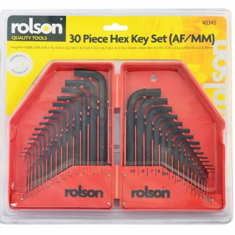 Rolson 40345 30 szt. MM/IMP zestaw kluczy sześciokątnych