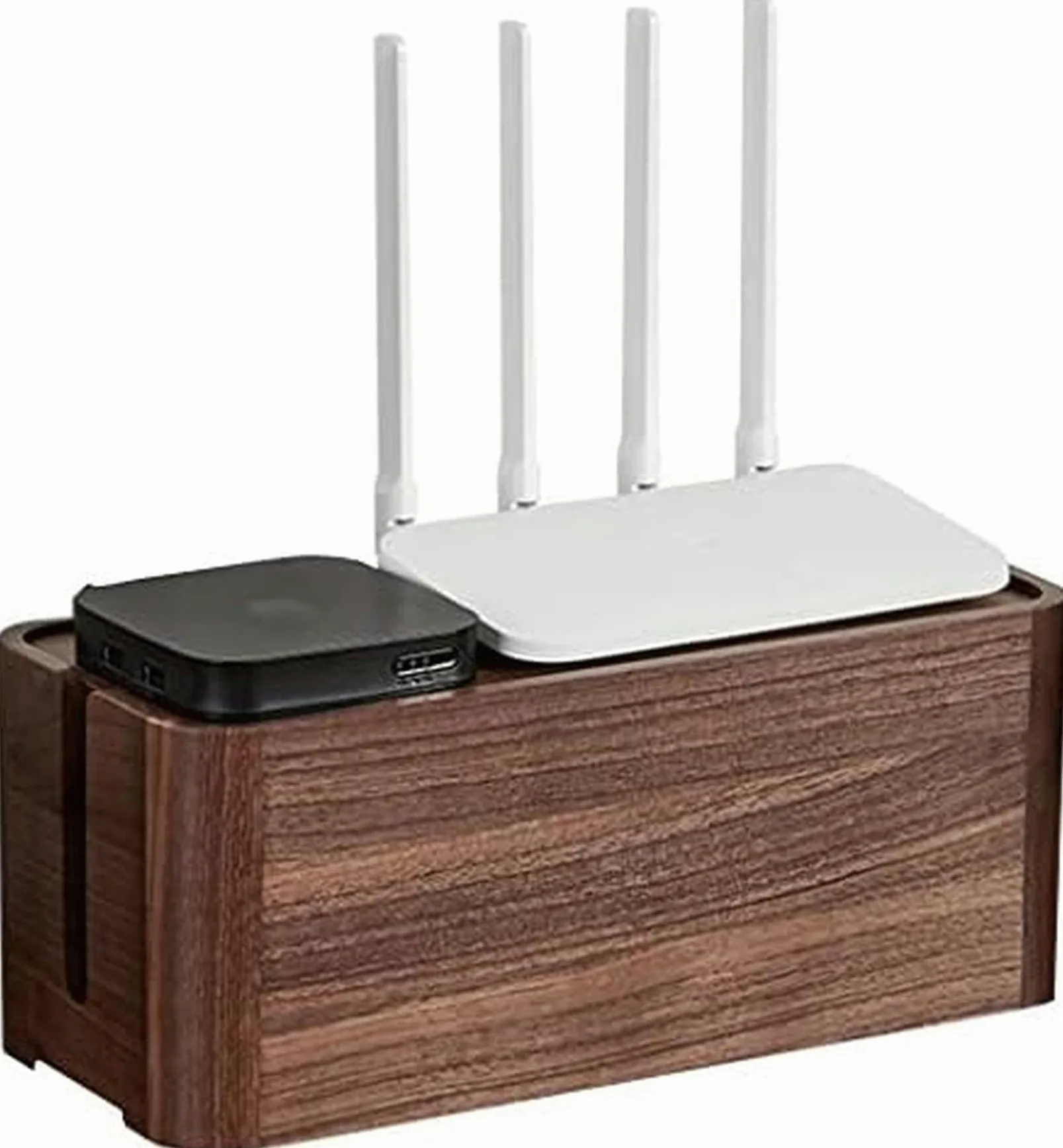Pudełko do przechowywania routera, półka do przechowywania kabli, wspornik routera 2 poziomy dekodera Obsługuje dekoder Wspornik półki na akcesoria telewizyjne Router TV Box Stojaki na dekodery,