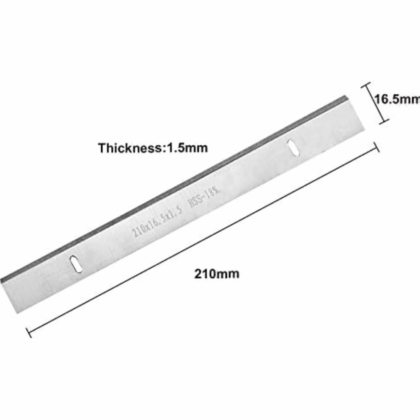 1 Para ostrzy do strugarki grubościowej 210mm HSS 210x16.5x1.5mm Noże do frezarki Scheppach Einhell Erbauer Akcesoria do narzędzi do obróbki drewna (Rozmiar: 210mm)