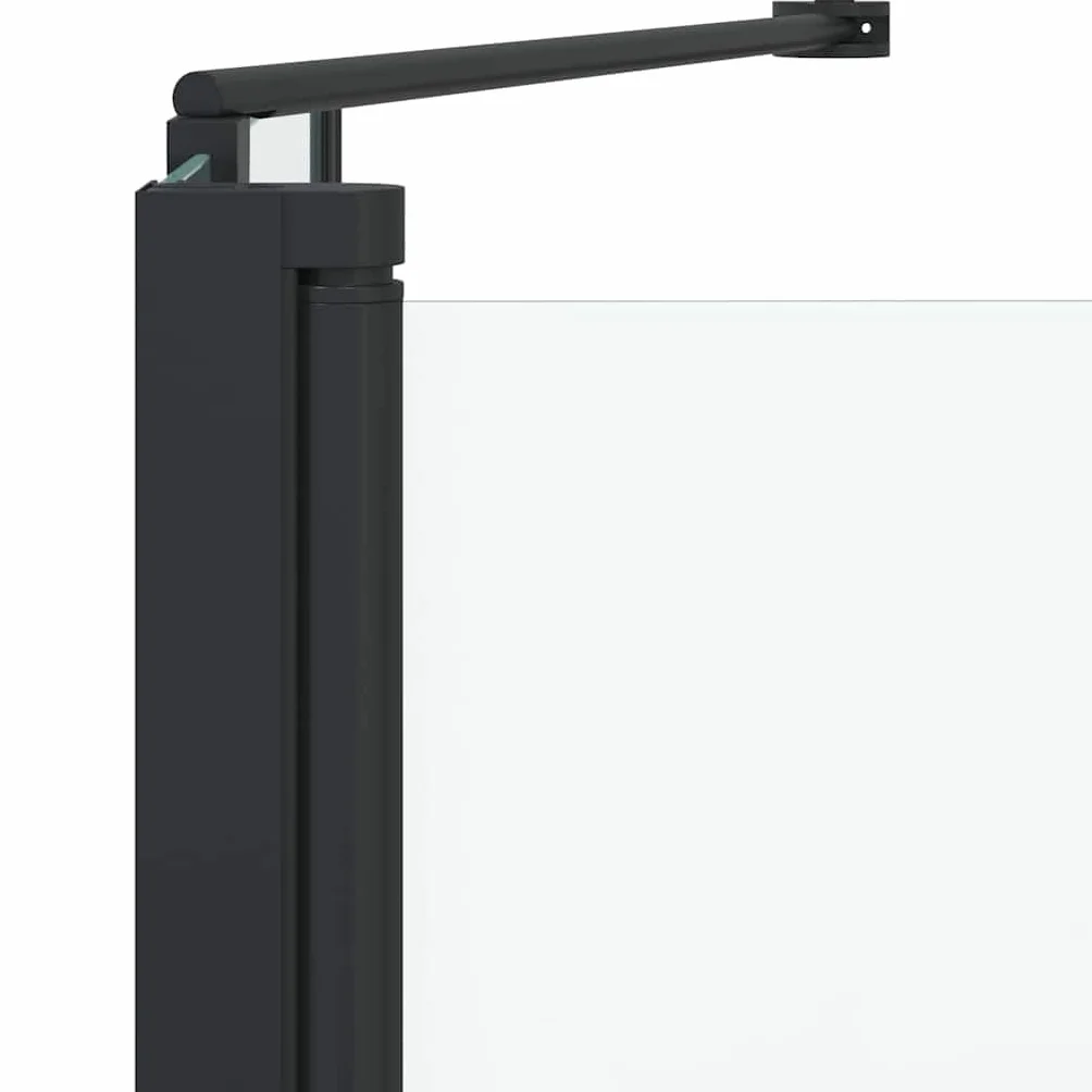 Kabina prysznicowa czarna ze szkła bezpiecznego i aluminium, 120 x 67 x 129 cm, składana ścianka prysznicowa z funkcją obracania, zabezpieczona przed pryskającą wodą kabina prysznicowa do wanny