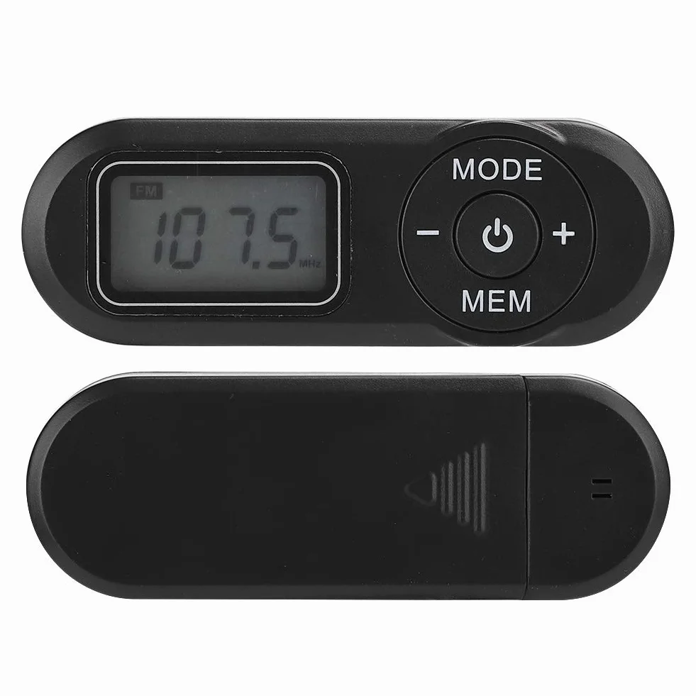 Miniradio FM, przenośne 1,1-calowe radio cyfrowe LCD, mini radio FM, z funkcją wyłączania, radio DAB, czarne radio słuchawkowe, funkcja pamięci DAB