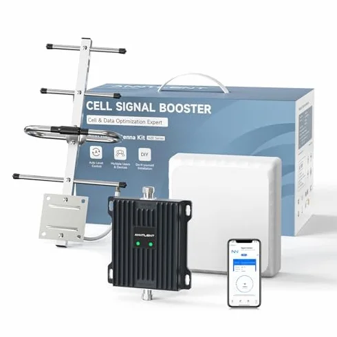ANNTLENT 20/8 pasma Mobilny wzmacniacz pokrycia (800/900 Mhz) 4G LTE 3G 2G gsm, Wzmacniacz sygnału komórkowego Antena kompatybilna ze wszystkimi operatorami, Repeater dla domu biura pole