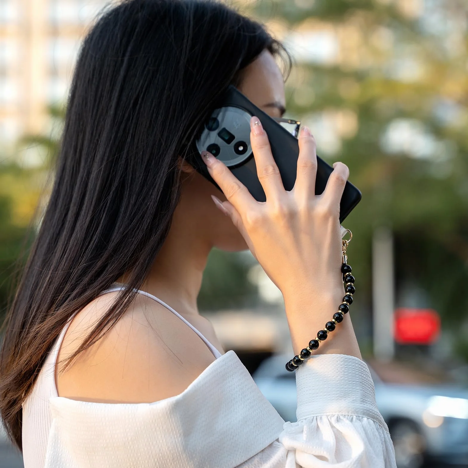 Bransoletka z koralikami Pasek na nadgarstek Łańcuszek do telefonu Smycz uniwersalna