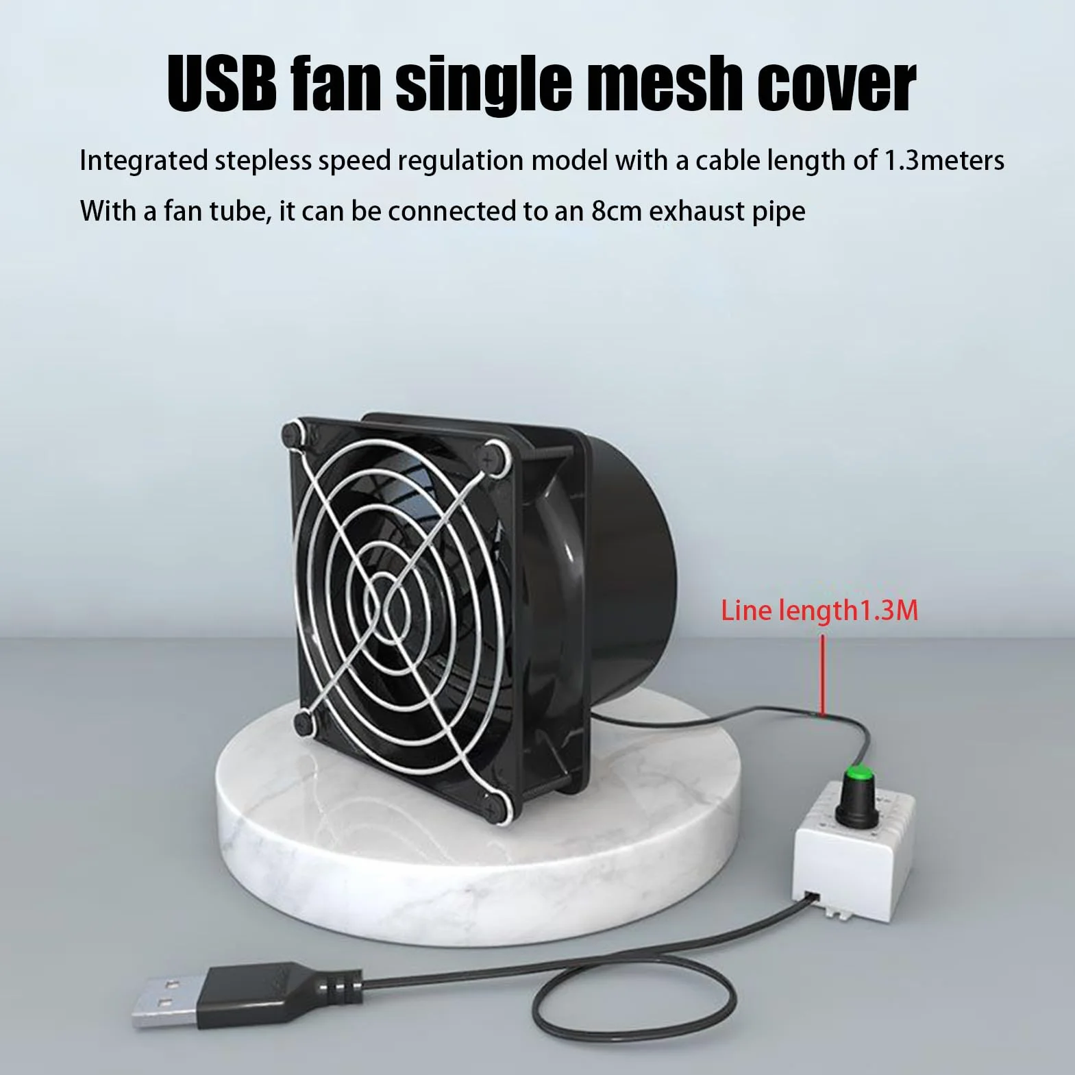 Générique USB Soldering Fume Extractor Fan, dmuchawa powietrza zasilana przez USB, regulowana prędkość, warsztat, amortyzator wentylacyjny do łazienki, kuchni, toalety