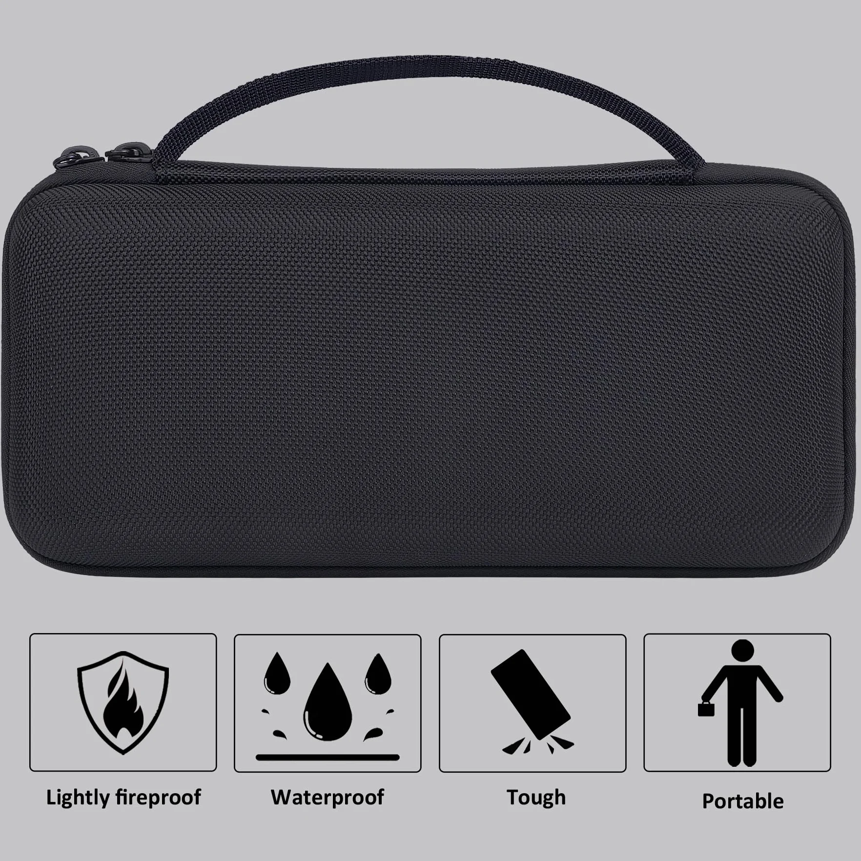 co2CREA Twarde etui podróżne do bezprzewodowego przenośnego głośnika Bluetooth Soundcore Motion 300 Hi-Res, tylko etui, Czarny, for Motion 300, Minimalistyczny