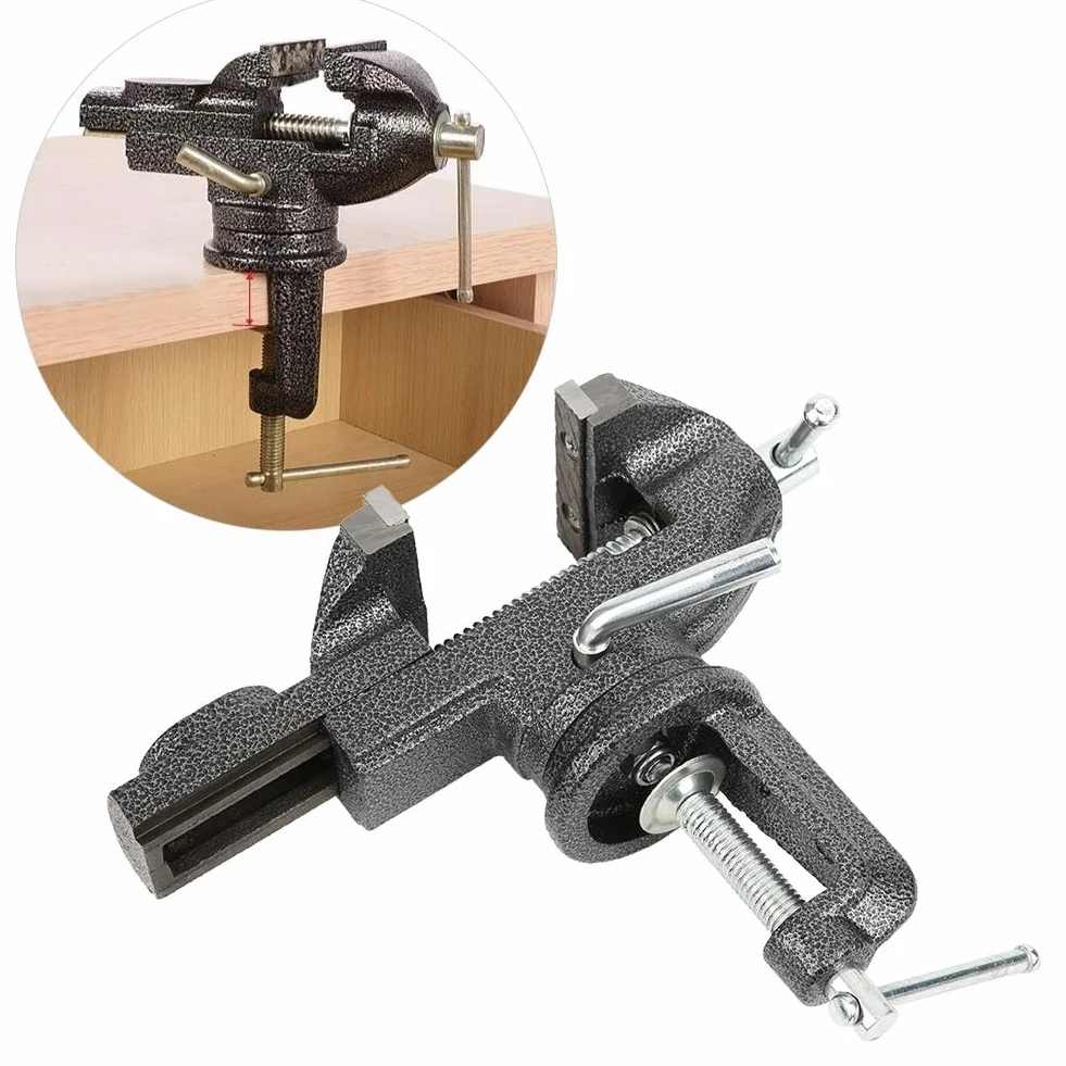 Imadło stołowe 80 mm, 360 stopni, miniaturowy zacisk do stołu roboczego, wyposażenie warsztatu żeliwnego