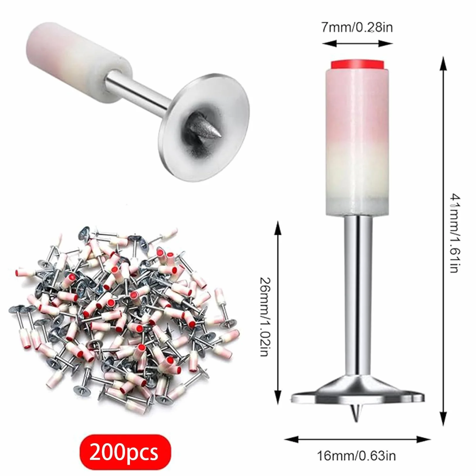 Okrągłe gwoździe 7,3 mm do mini stalowych gwoździ, okrągłe gwoździe do pistoletów do paznokci, narzędzie do mocowania na ścianie o niskim poziomie hałasu, do cementu, do kabli sufitowych, montaż