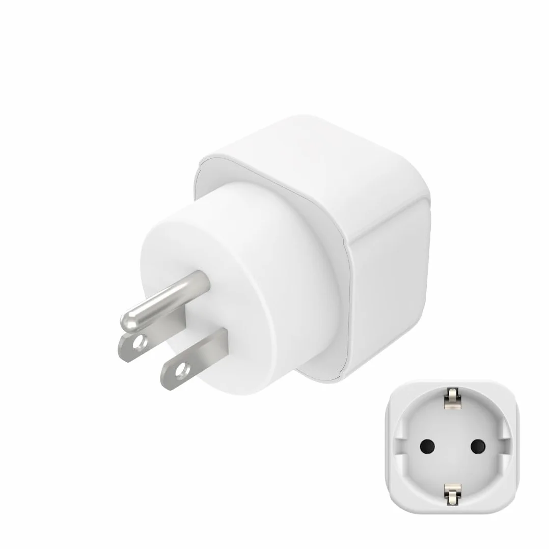 Adapter podróżny Basic EU do USA, Kompatybilny z Wtyczkami Typ C i F, Kompaktowy i Wydajny