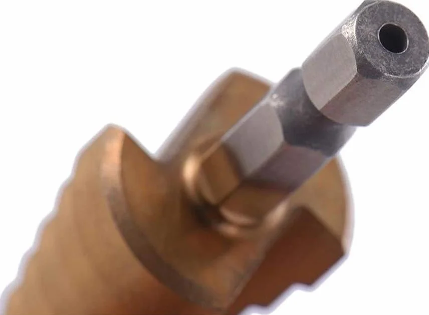 Wiertło stopniowe, wiertła do metalu, wiertło stopniowe z węglików spiekanych 3 szt. Brocas Prar HSS metryczne 1/4 uchwyt sześciokątny powlekane tytanem wiertło stopniowe narzędzie tnące Metalowa ostr