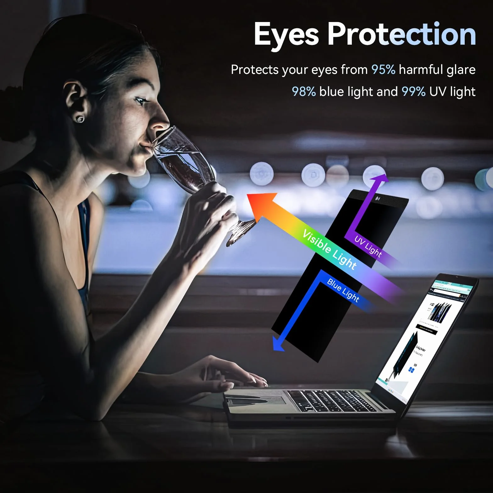 Magnetyczny filtr prywatności 13,3" do Apple MacBook Pro 13" (2016-2022, M1, M2) i MacBook Air 13 (2018-2021, M1), niebieski antyglare