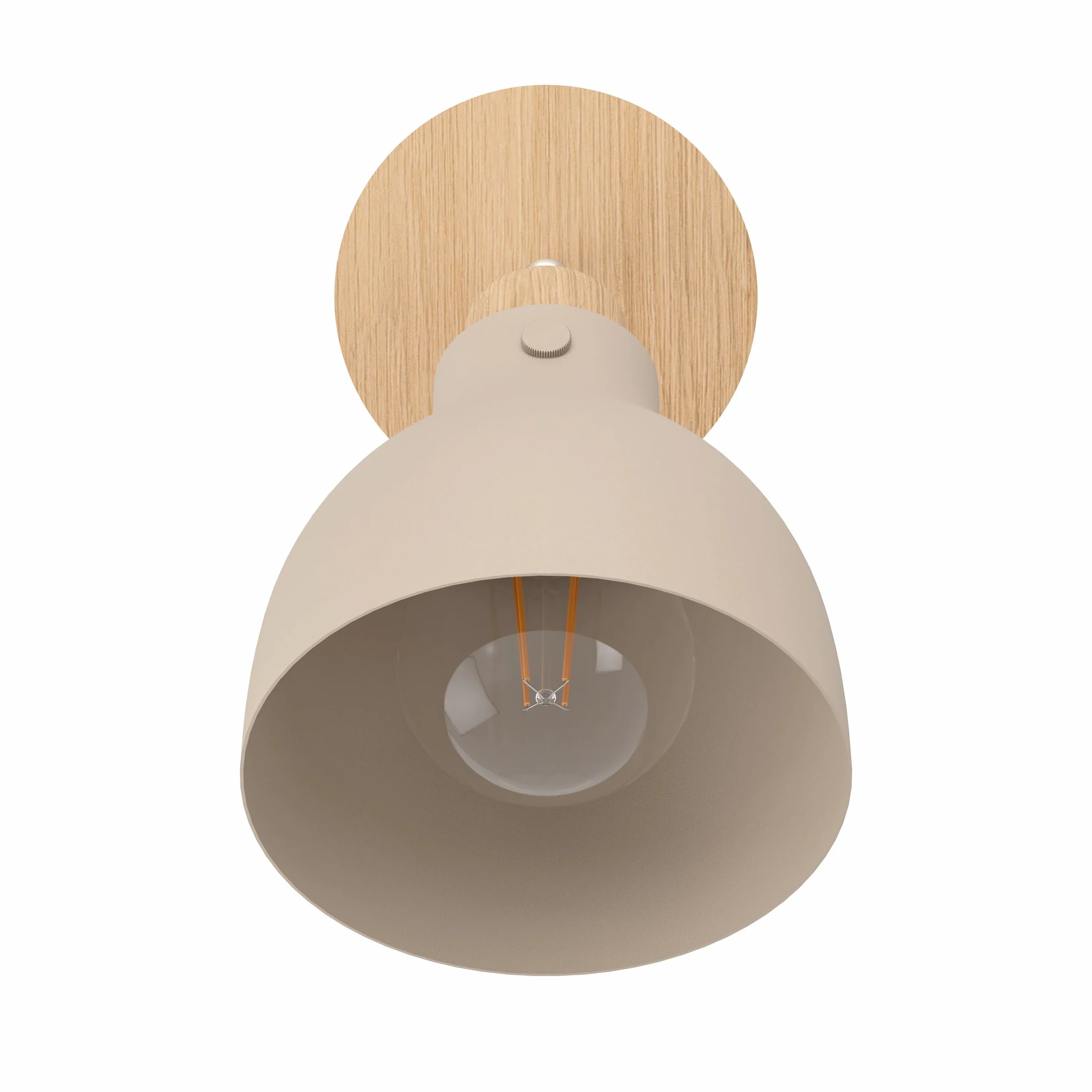 EGLO Lampa ścienna Arrecife, lampa do czytania z obrotowym reflektorem, lampa wewnętrzna do salonu, sypialni i korytarza, naturalnego drewna i metalu w kolorze piaskowym, oprawka E27