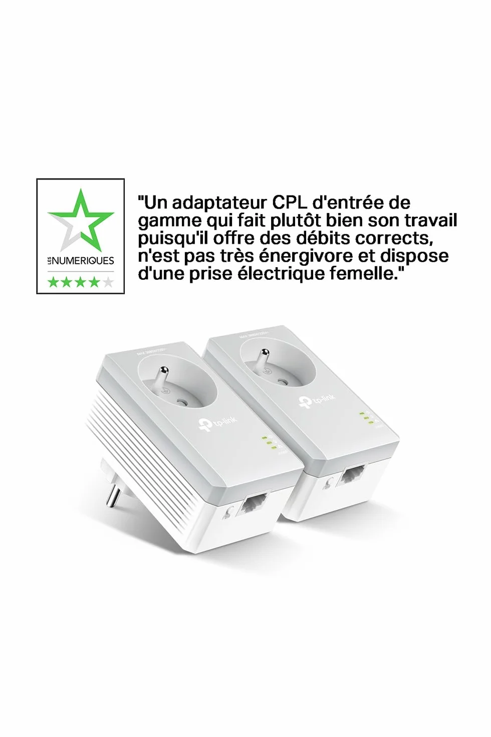 TP-Link TL-PA4015P (FR) Gniazdo CPL 600Mbps Homeplug AV2 Wbudowane Gniazdo Zasilania Port Ethernet OneMesh